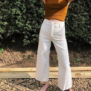 ZARA Marine Straight White Wide-Leg Pants Size 2